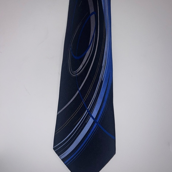 J. Garcia Elegant Blue and Black Men's Tie - Picture 1 of 2